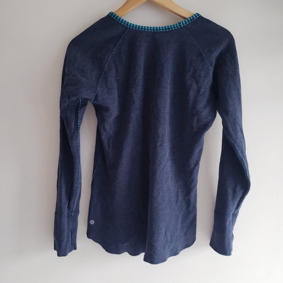 Lululemon Open Your Heart Long Sleeve Heathered Ink / Classic Stripe Reversible - Picture 7 of 16